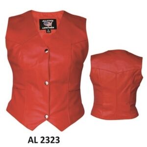 Allstate Leather AL2323 – Red Vest in Cowhide Leather- M